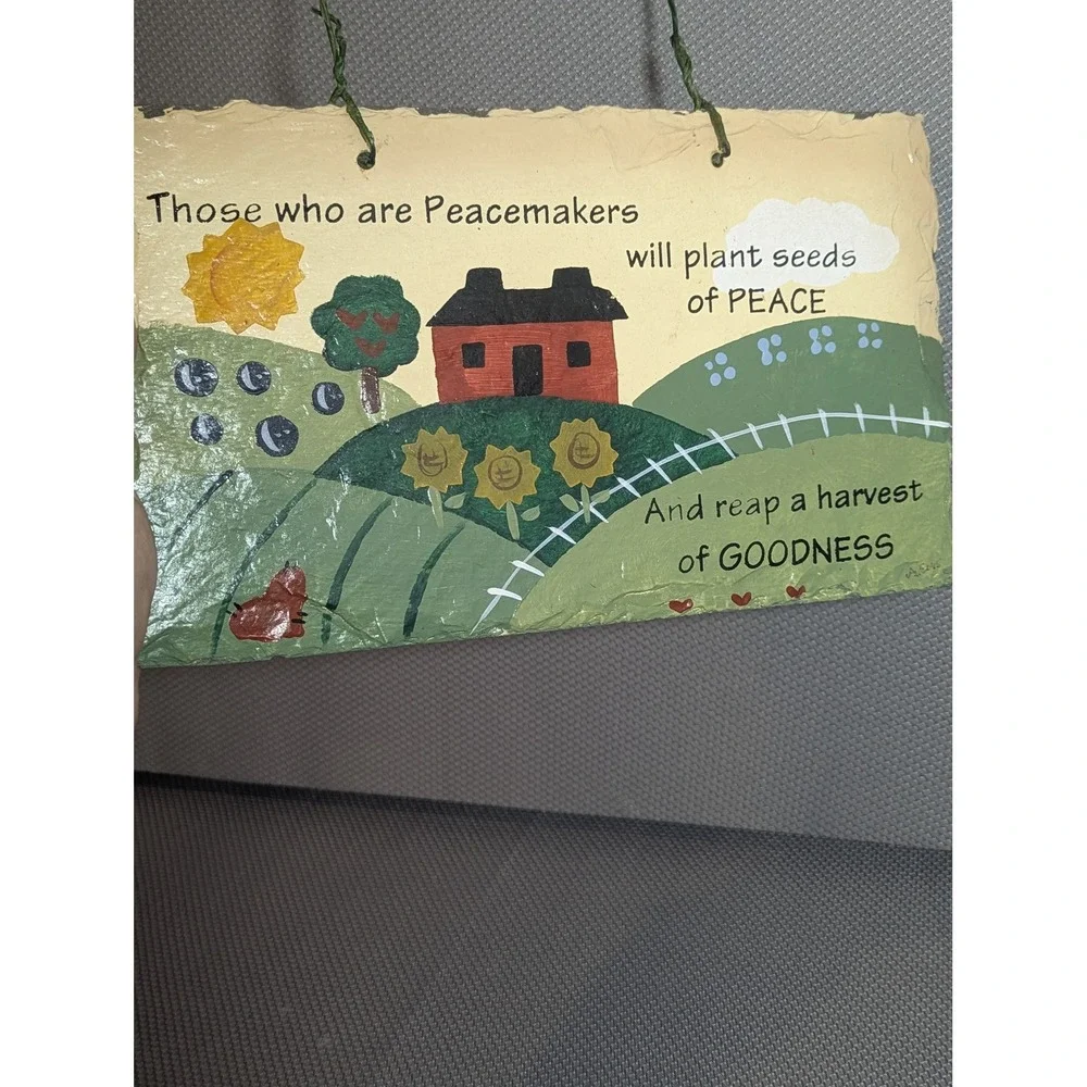 Plain Jane Handcrafted Slate Wall Art  Peacemakers Landscape Country